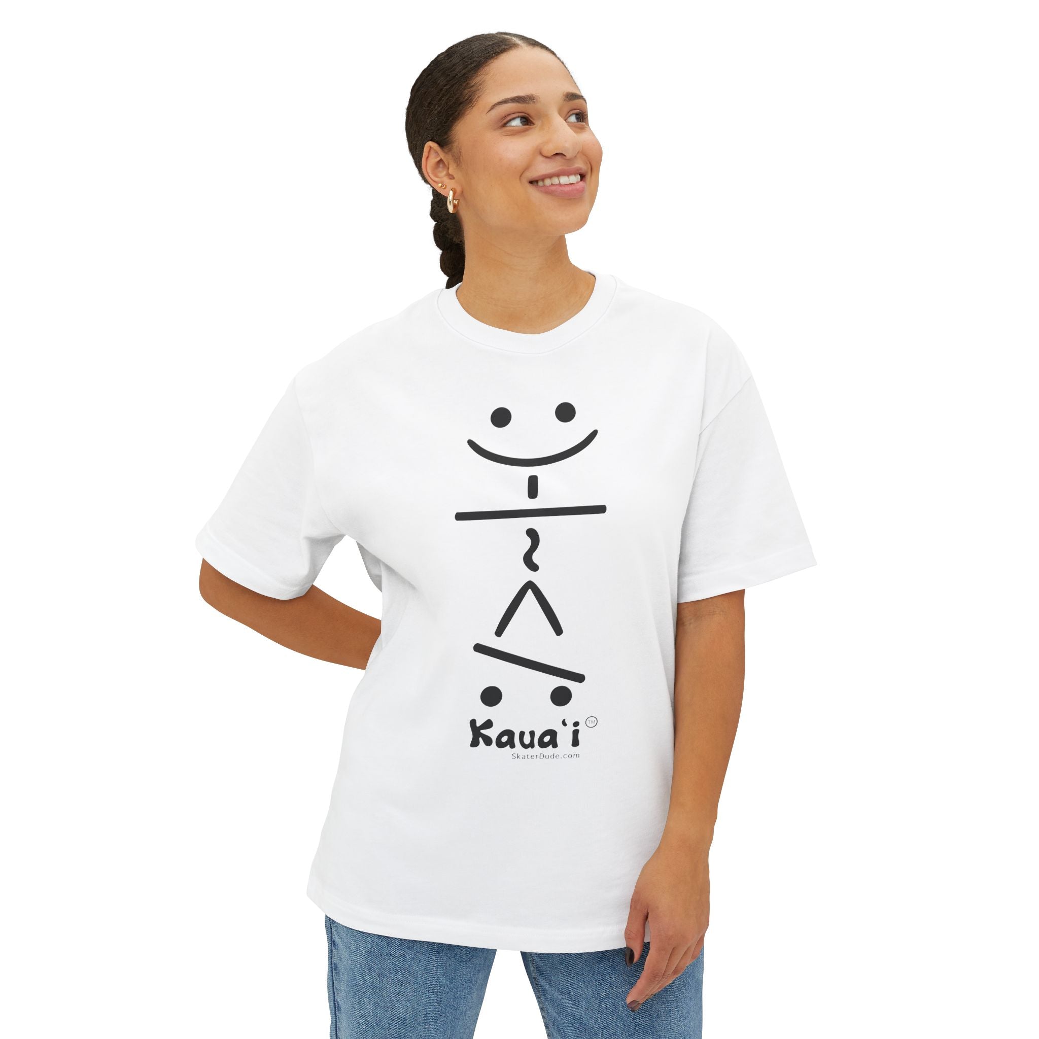 Kauai Smiley Graphic Tee, Unisex Boxy T-Shirt, Casual Streetwear, Beachwear, Summer Fashion, Gift for Him/Her