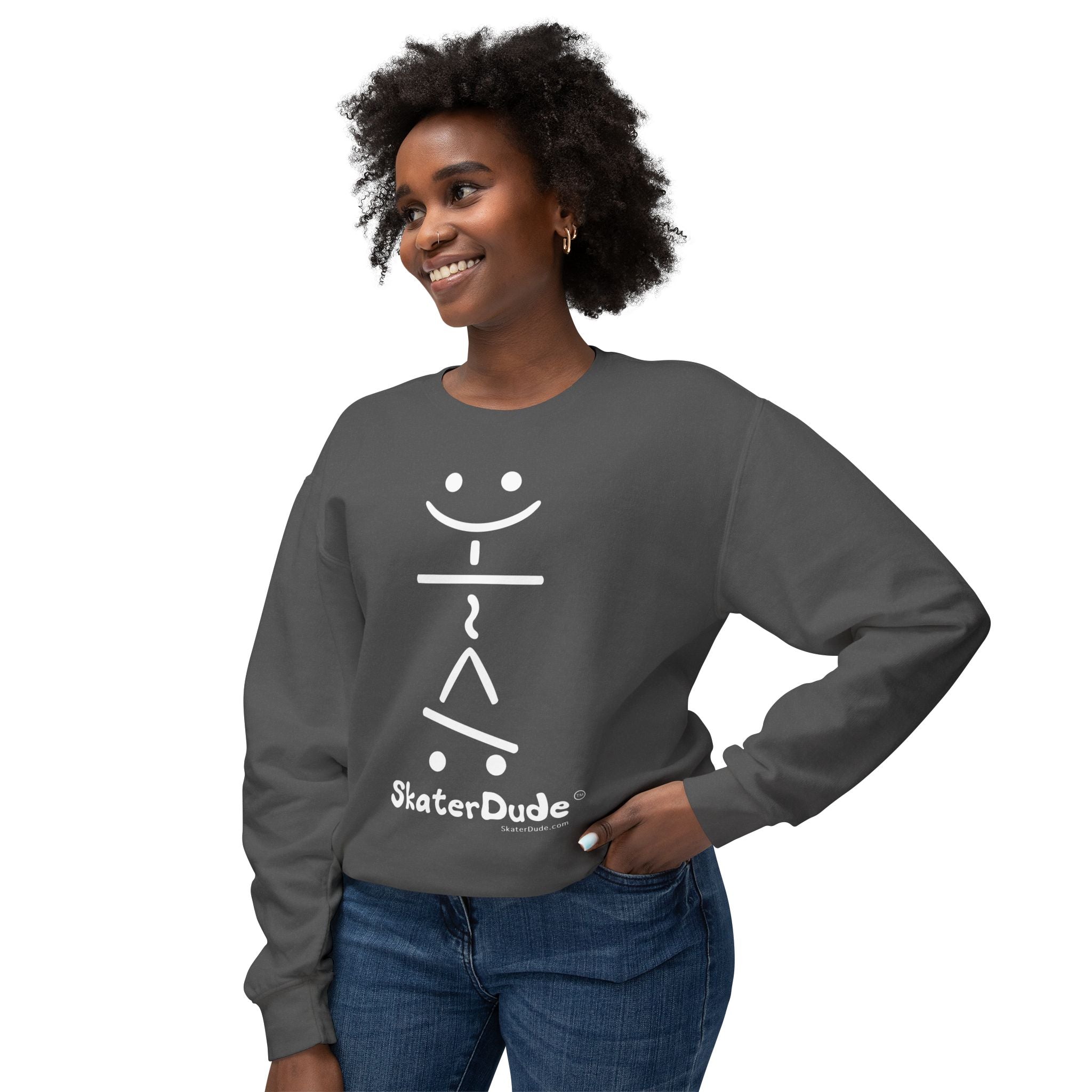 Skater Dude Sweatshirt - Unisex Lightweight Crewneck, Perfect for Skate Lovers, Casual Wear, Unique Gift, Streetwear Style