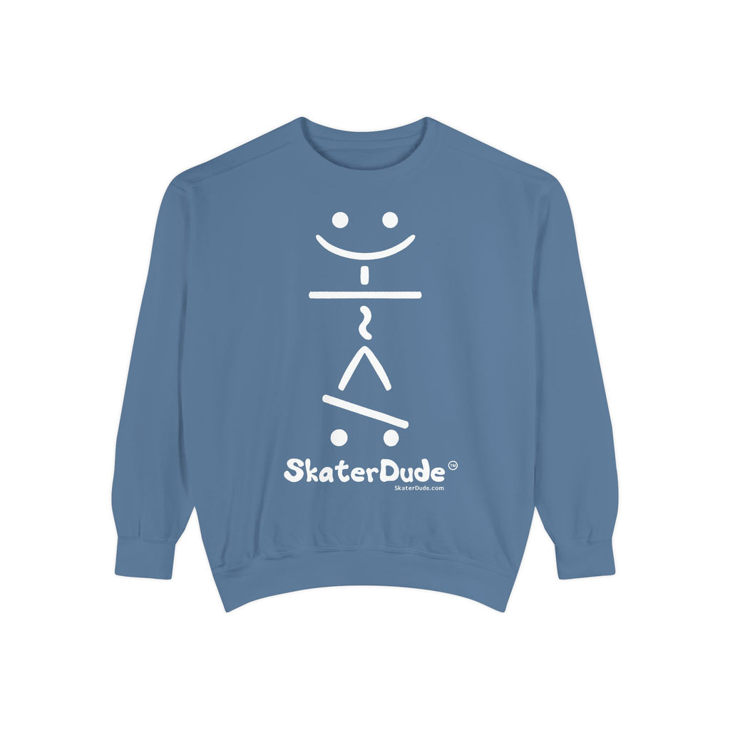 Unisex Garment-Dyed Skate Sweatshirt, Casual Pullover for Skaters, Gift for Skateboard Lovers, Streetwear Fashion, Cozy Leisurewear