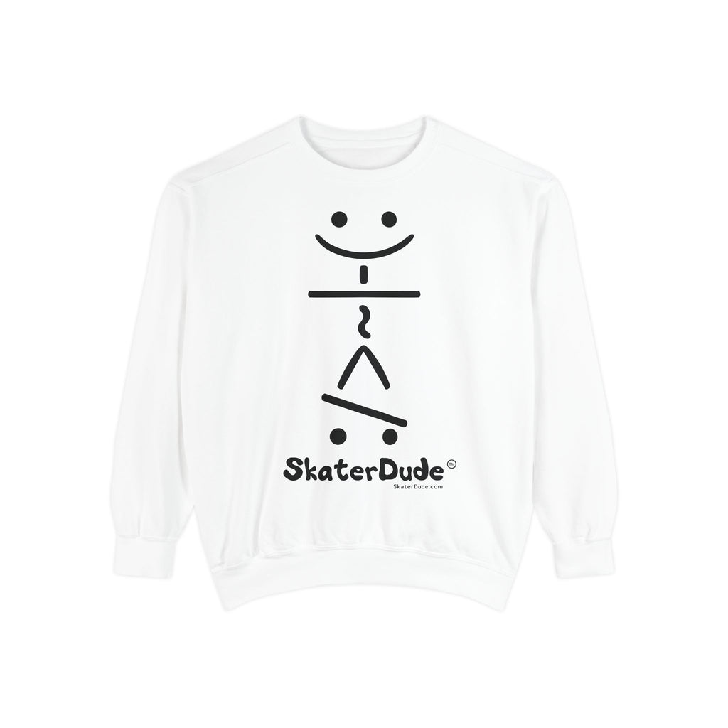 Unisex Garment-Dyed Skate Sweatshirt, Casual Pullover for Skaters, Gift for Skateboard Lovers, Streetwear Fashion, Cozy Leisurewear