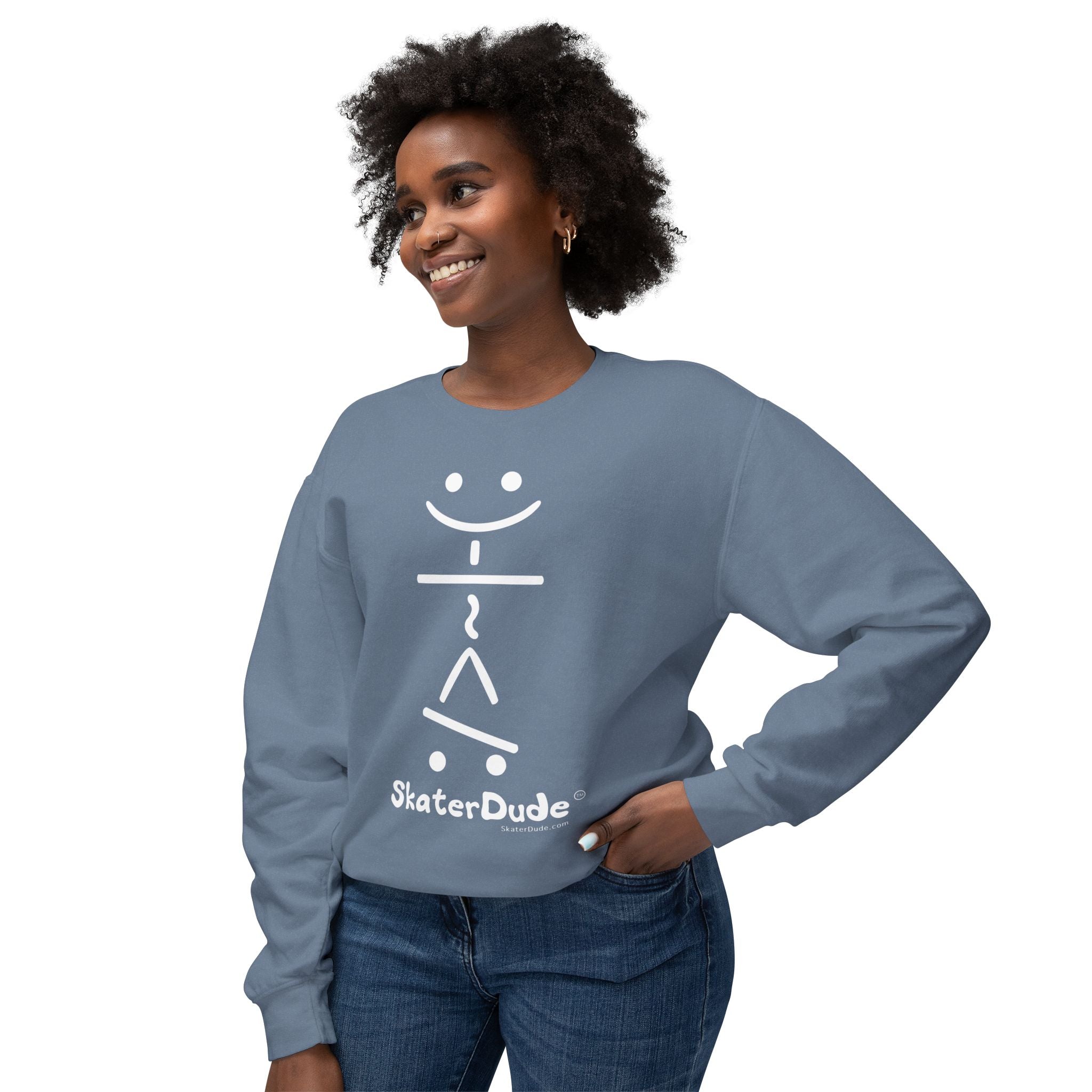 Skater Dude Sweatshirt - Unisex Lightweight Crewneck, Perfect for Skate Lovers, Casual Wear, Unique Gift, Streetwear Style