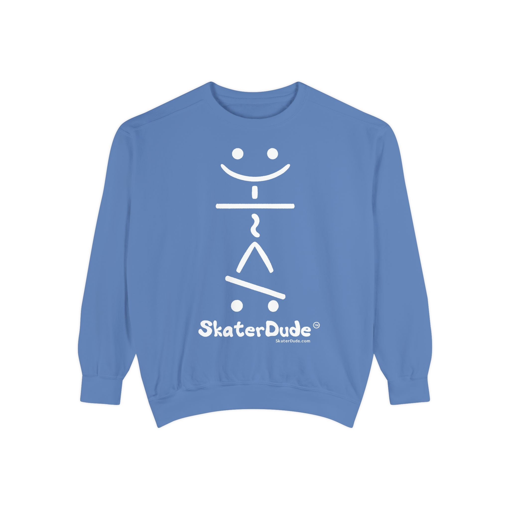 Unisex Garment-Dyed Skate Sweatshirt, Casual Pullover for Skaters, Gift for Skateboard Lovers, Streetwear Fashion, Cozy Leisurewear