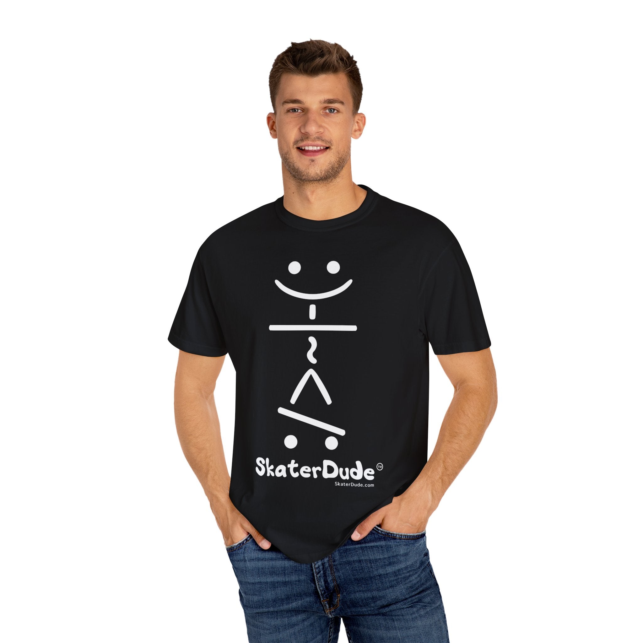 Skater Dude Unisex Garment-Dyed T-Shirt, Skateboard Shirt, Casual Tee, Trendy Apparel, Streetwear, Gift for Skaters