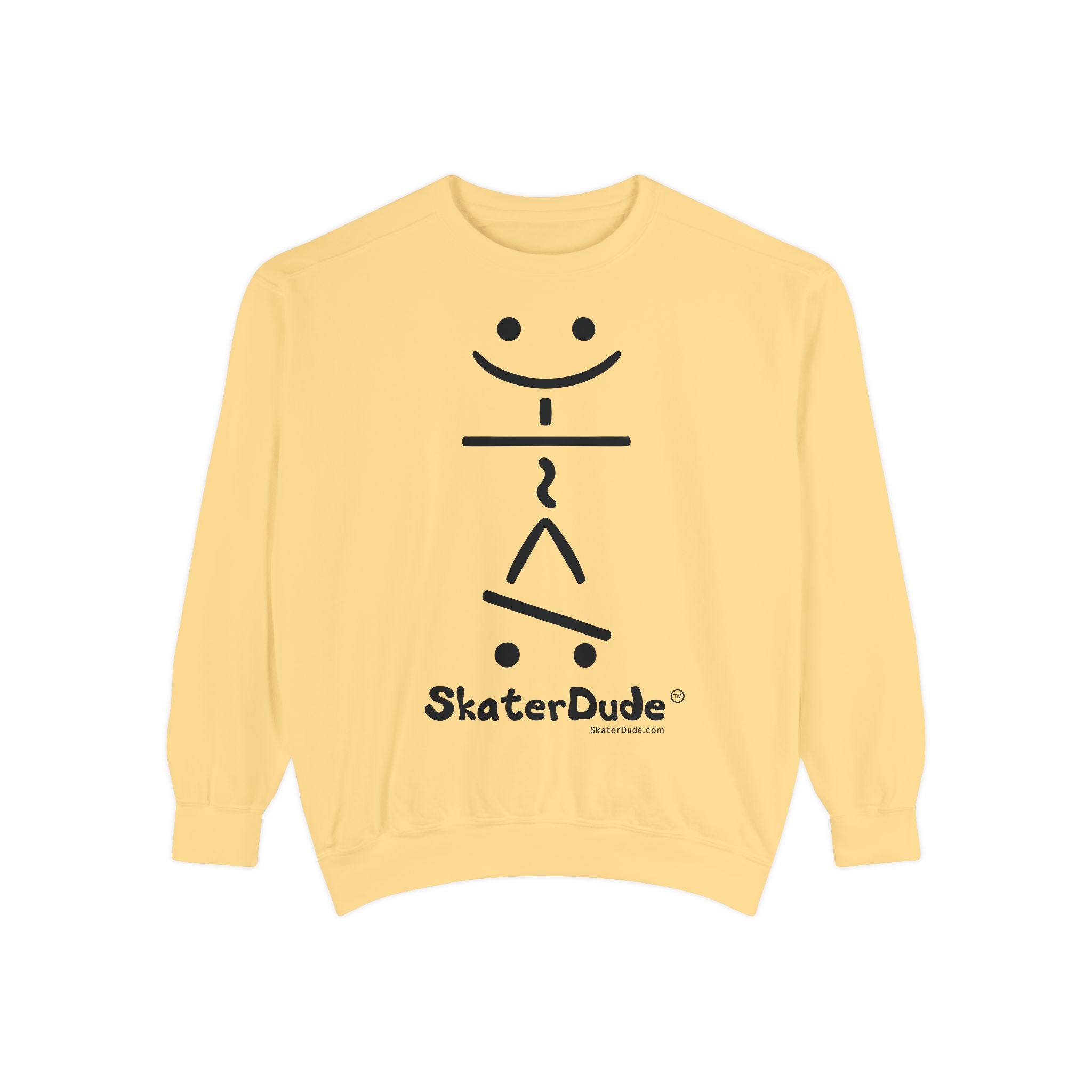 Unisex Garment-Dyed Skate Sweatshirt, Casual Pullover for Skaters, Gift for Skateboard Lovers, Streetwear Fashion, Cozy Leisurewear